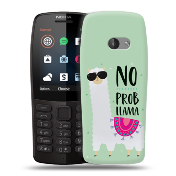 Силиконовый чехол на Nokia 210 с принтом Лама Силиконовый чехол на Nokia 210 с принтом Лама