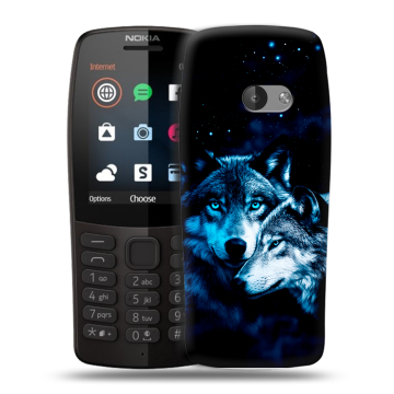 Силиконовый чехол на Nokia 210 с принтом Волки Силиконовый чехол на Nokia 210 с принтом Волки