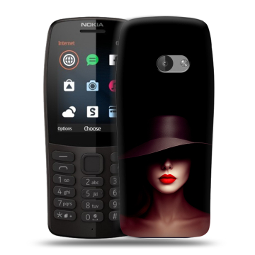 Силиконовый чехол на Nokia 210 с принтом Девушка в шляпе Силиконовый чехол на Nokia 210 с принтом Девушка в шляпе