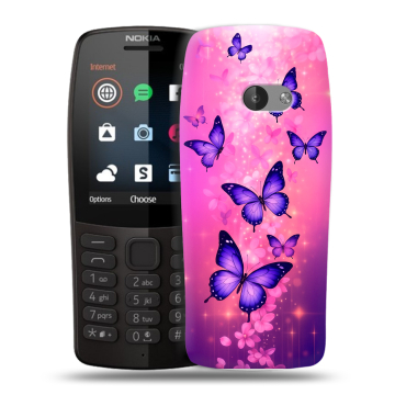 Силиконовый чехол на Nokia 210 с принтом Бабочки Силиконовый чехол на Nokia 210 с принтом Бабочки