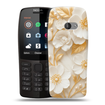 Силиконовый чехол на Nokia 210 с принтом Цветы Силиконовый чехол на Nokia 210 с принтом Цветы