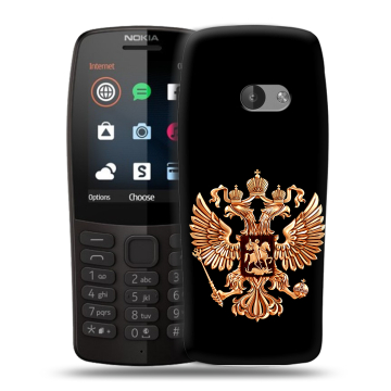 Силиконовый чехол на Nokia 210 с принтом Герб России золотой Силиконовый чехол на Nokia 210 с принтом Герб России золотой