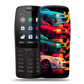 Силиконовый чехол на Nokia 210 с принтом Гоночные машины Силиконовый чехол на Nokia 210 с принтом Гоночные машины