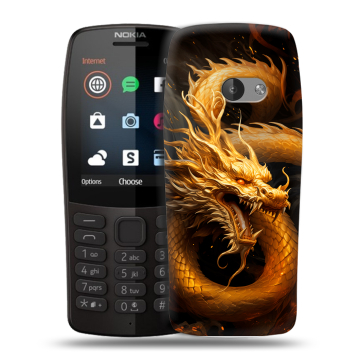 Силиконовый чехол на Nokia 210 с принтом Золотой дракон Силиконовый чехол на Nokia 210 с принтом Золотой дракон