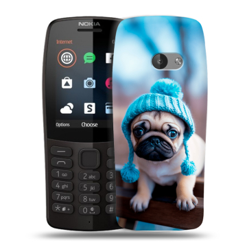 Силиконовый чехол на Nokia 210 с принтом Мопс в шапке Силиконовый чехол на Nokia 210 с принтом Мопс в шапке