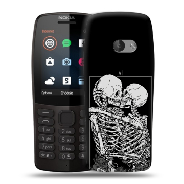 Силиконовый чехол на Nokia 210 с принтом Поцелуй скелетов Силиконовый чехол на Nokia 210 с принтом Поцелуй скелетов