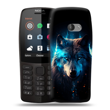 Силиконовый чехол на Nokia 210 с принтом Волк ночной Силиконовый чехол на Nokia 210 с принтом Волк ночной