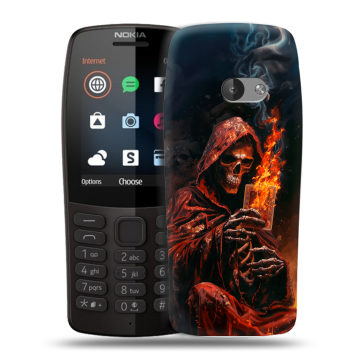 Силиконовый чехол на Nokia 210 с принтом Скелет и карты Силиконовый чехол на Nokia 210 с принтом Скелет и карты