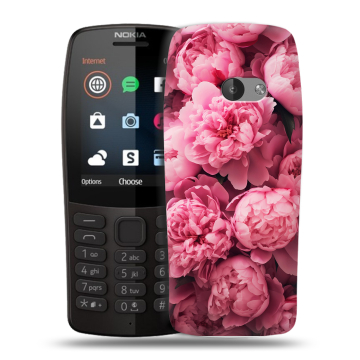 Силиконовый чехол на Nokia 210 с принтом цветы пионы Силиконовый чехол на Nokia 210 с принтом цветы пионы