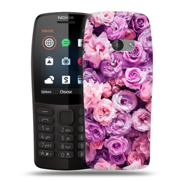 Силиконовый чехол на Nokia 210 с принтом лавандовые розы