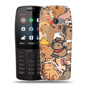 Силиконовый чехол на Nokia 210 с принтом капибара