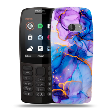 Силиконовый чехол на Nokia 210 с принтом синий мрамор Силиконовый чехол на Nokia 210 с принтом синий мрамор
