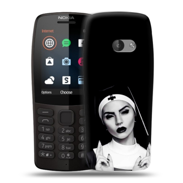 Силиконовый чехол на Nokia 210 с принтом монашка