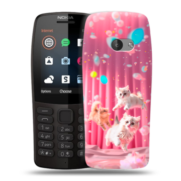 Силиконовый чехол на Nokia 210 с принтом милые котики