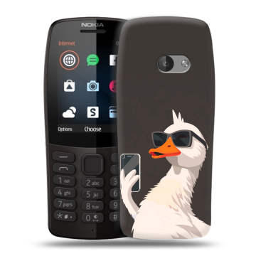 Силиконовый чехол на Nokia 210 с принтом утка в очках Силиконовый чехол на Nokia 210 с принтом утка в очках