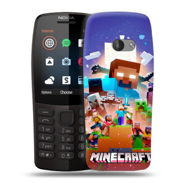 Силиконовый чехол на Nokia 210 с принтом Майнкрафт Minecraft Силиконовый чехол на Nokia 210 с принтом Майнкрафт Minecraft