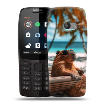 Силиконовый чехол на Nokia 210 с принтом Капибара Силиконовый чехол на Nokia 210 с принтом Капибара