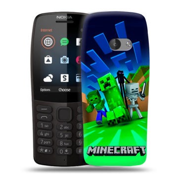 Силиконовый чехол на Nokia 210 с принтом Майнкрафт Силиконовый чехол на Nokia 210 с принтом Майнкрафт