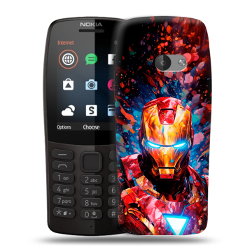 Силиконовый чехол на Nokia 210 с принтом Железный человек Ironman Силиконовый чехол на Nokia 210 с принтом Железный человек Ironman