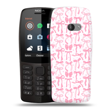Силиконовый чехол на Nokia 210 с принтом Розовые бантики