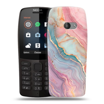 Силиконовый чехол на Nokia 210 с принтом розовый мрамор Силиконовый чехол на Nokia 210 с принтом розовый мрамор