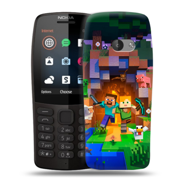 Силиконовый чехол на Nokia 210 с принтом Майнкрафт Minecraft Силиконовый чехол на Nokia 210 с принтом Майнкрафт Minecraft