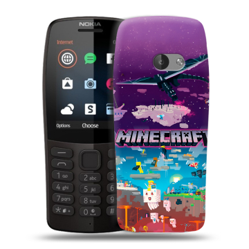 Силиконовый чехол на Nokia 210 с принтом Майнкрафт Minecraft Силиконовый чехол на Nokia 210 с принтом Майнкрафт Minecraft