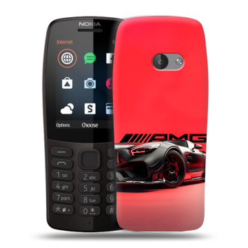 Силиконовый чехол на Nokia 210 с принтом Мерседес Mercedes AMG