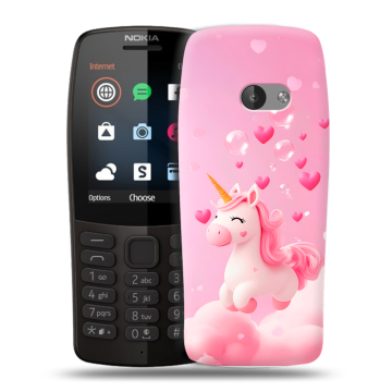 Силиконовый чехол на Nokia 210 с принтом Единорог Силиконовый чехол на Nokia 210 с принтом Единорог