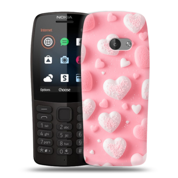 Силиконовый чехол на Nokia 210 с принтом Сердечки Силиконовый чехол на Nokia 210 с принтом Сердечки