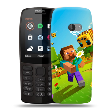 Силиконовый чехол на Nokia 210 с принтом Майнкрафт Minecraft Силиконовый чехол на Nokia 210 с принтом Майнкрафт Minecraft