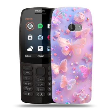 Силиконовый чехол на Nokia 210 с принтом Бабочки Силиконовый чехол на Nokia 210 с принтом Бабочки