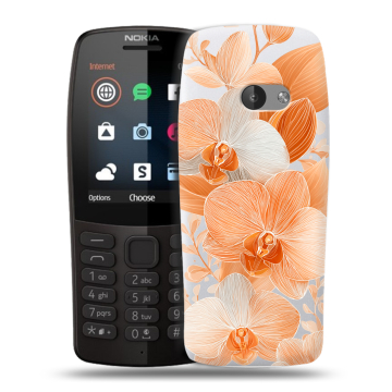 Силиконовый чехол на Nokia 210 с принтом Бежевые цветы