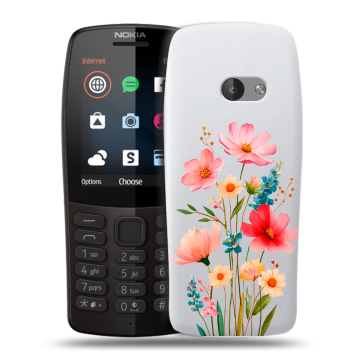 Силиконовый чехол на Nokia 210 с принтом Цветы
