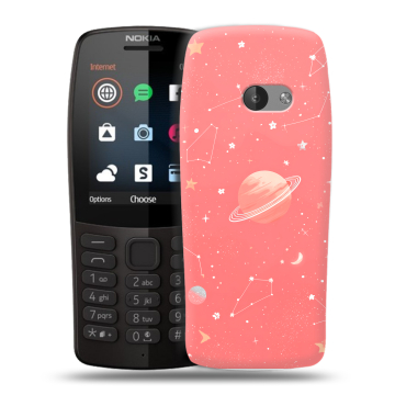 Силиконовый чехол на Nokia 210 с принтом Розовый космос