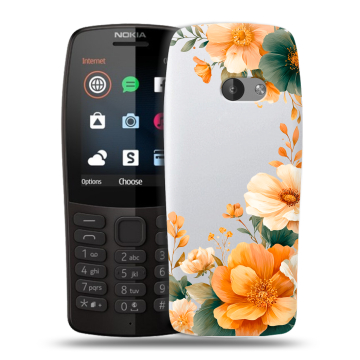 Силиконовый чехол на Nokia 210 с принтом Цветы принт