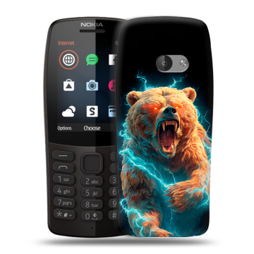 Силиконовый чехол на Nokia 210 с принтом Медведь