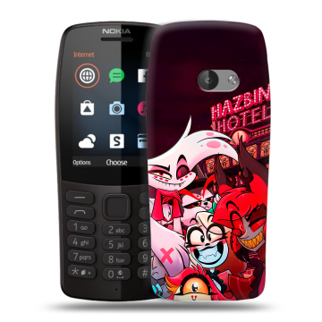 Силиконовый чехол на Nokia 210 с принтом Hazbin Hotel Отель Хазбин