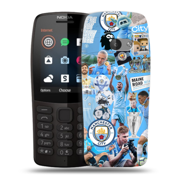 Силиконовый чехол на Nokia 210 с принтом Man City Манчестер Сити