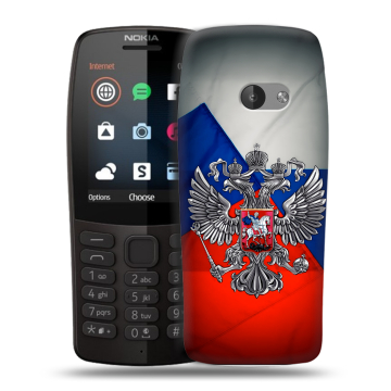 Силиконовый чехол на Nokia 210 с принтом Флаг России Силиконовый чехол на Nokia 210 с принтом Флаг России
