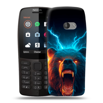 Силиконовый чехол на Nokia 210 с принтом Медведь