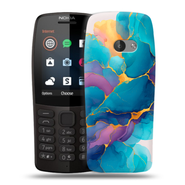 Силиконовый чехол на Nokia 210 с принтом Мрамор блестки