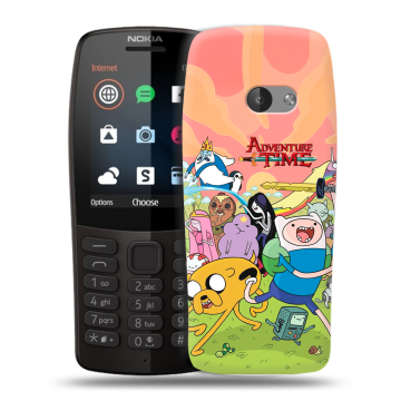 Силиконовый чехол на Nokia 210 с принтом Adventure time Время приключений