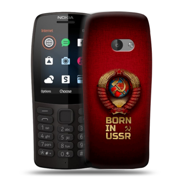 Силиконовый чехол на Nokia 210 с принтом Флаг Герб СССР