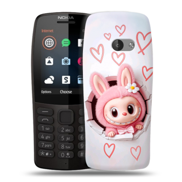 Силиконовый чехол на Nokia 210 с принтом Labubu Лабубу Силиконовый чехол на Nokia 210 с принтом Labubu Лабубу