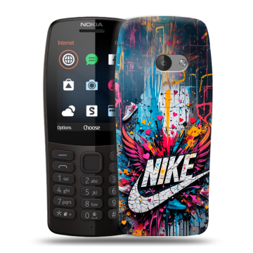 Силиконовый чехол на Nokia 210 с принтом Nike Найк