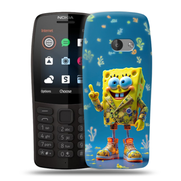 Силиконовый чехол на Nokia 210 с принтом Спанч боб Спанчбоб
