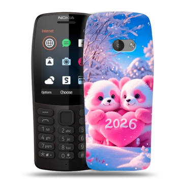 Силиконовый чехол на Nokia 210 с принтом Новый год