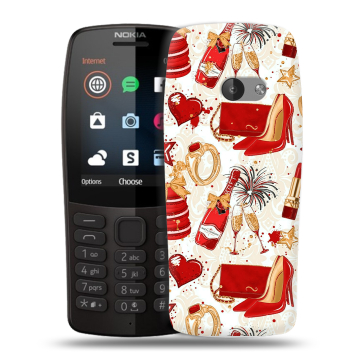 Силиконовый чехол на Nokia 210 с принтом Новый год