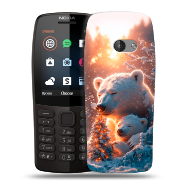 Силиконовый чехол на Nokia 210 с принтом Новый год
